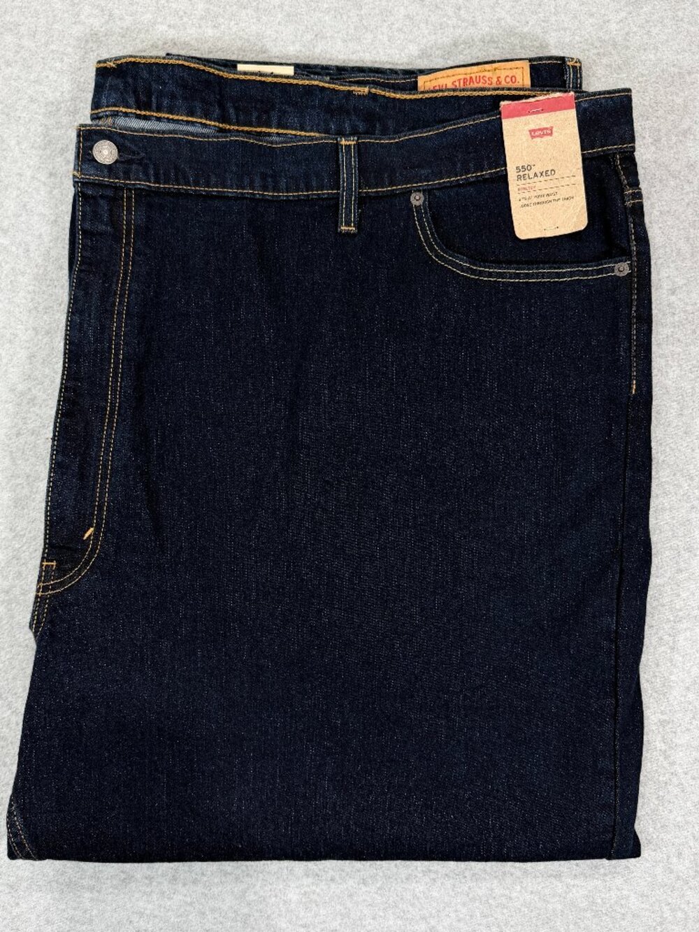 Levi's 550 Relaxed Fit Jeans Men's 60x28 Dark Wash Stretch Big & Tall NWT